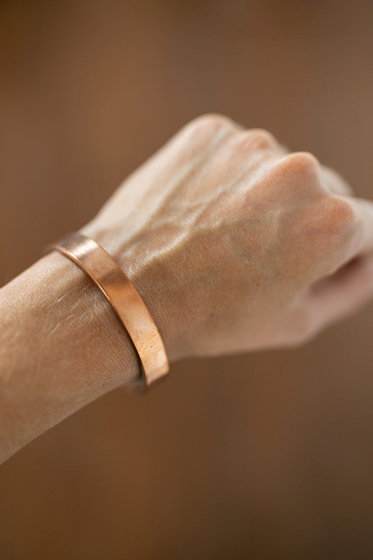 Kopero Premium Kupferarmband Glatt, 100 % reines Kupfer, eng am Handgelenk
