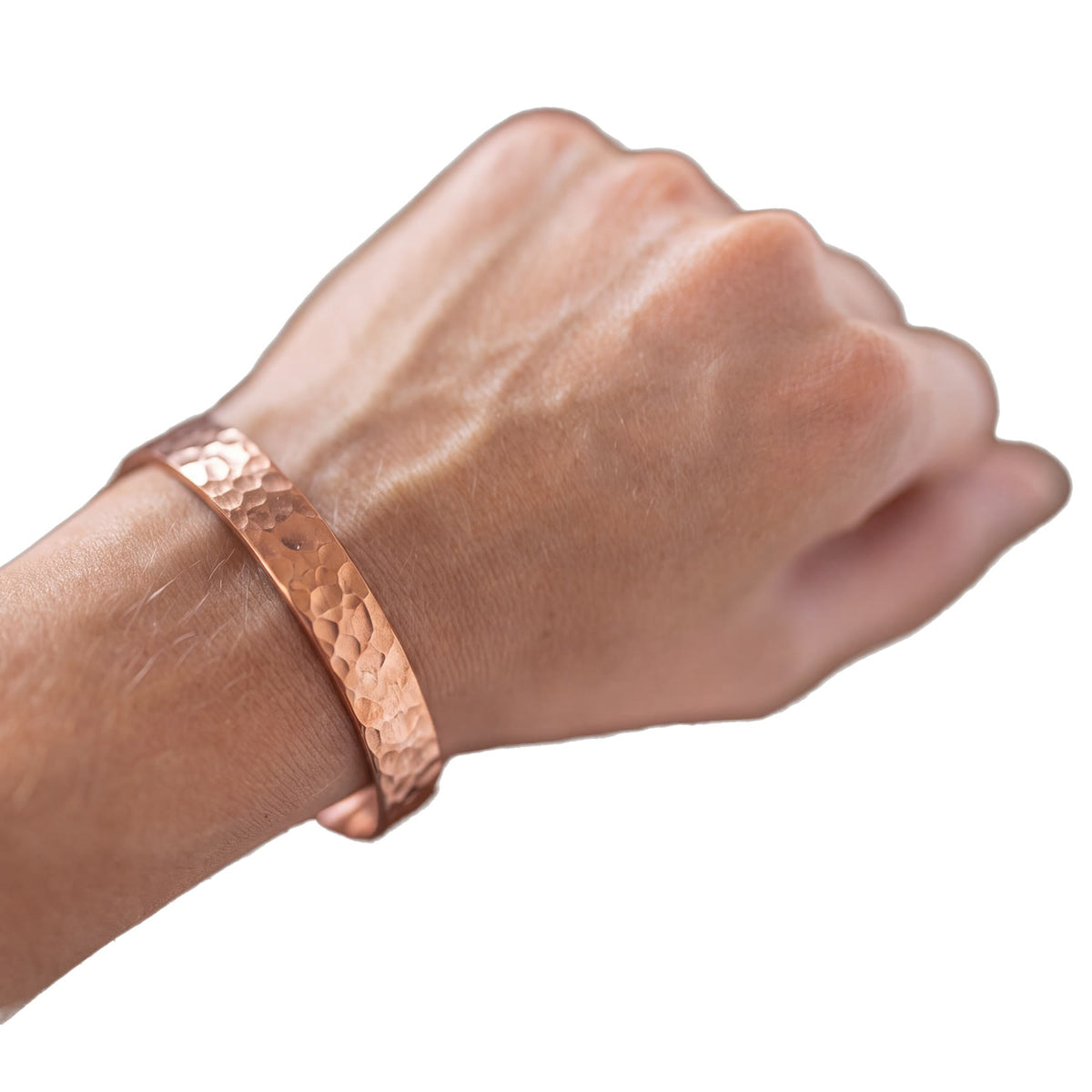 Kopero Kupferarmband Gehämmert am Handgelenk, Manschette mit Hammerschlag aus reinem Kupfer