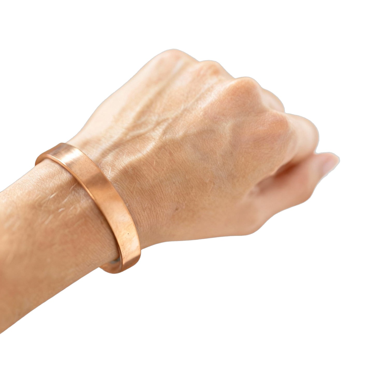 Kopero Kupferarmband Glatt am Handgelenk, flache Manschette aus reinem Kupfer