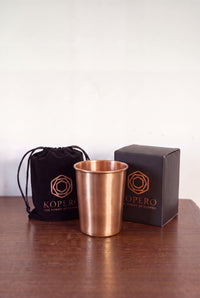 Kopero Kupferbecher Glatt mit Samtbeutel und Geschenkbox