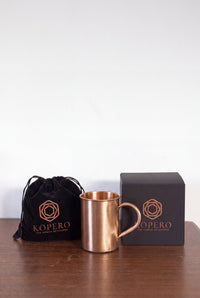 Kopero Kupfertasse Glatt mit Samtbeutel und Geschenkbox