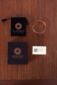 Kopero Premium Kupferarmband Gehämmert, mit Samtbeutel, Schachtel und Dankeskarte